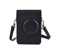 Rieibi Mini EVO Case - Vintage PU Leather Protective Case for Fujifilm Mini EVO Instant Camera - Full Cover with Adjustable Shoulder Strap - Black