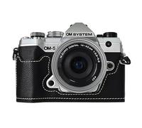 Rieibi PU Leather Half Case for Olympus OM-5/Olympus OM-D E-M5 Mark III Camera Case, Protective Case for Olympus OM System OM-5/E-M5 Mark III Case