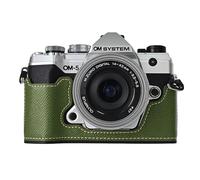 Rieibi PU Leather Half Case for Olympus OM-5/Olympus OM-D E-M5 Mark III Camera Case, Protective Case for Olympus OM System OM-5/E-M5 Mark III Case