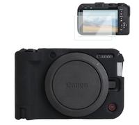 Rieibi Silicone Case for Canon EOS R50 V Camera, Soft Camera Protective Case for Canon EOS R50V Camera Accessories with 2 Screen Protectors, Black