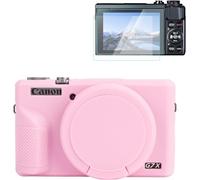 Rieibi Silicone Case for Canon G7X Mark III Case, G7X Mark III Accessories with 2 Pcs Screen Protective Film,Detachable Lens Cover for Canon G7X Mark III Cover
