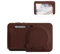 Rieibi Silicone Case for Kodak PIXPRO FZ55 Case, for PIXPRO FZ55 Accessories with 2 Pcs screen Protectors, Detachable Lens Cover for Kodak PIXPRO FZ55 Camera, Coffee