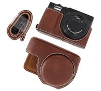 Rieibi TZ99 Camera case, PU Leather Camera Case for Panasonic Lumix DC-TZ99 Digital Camera, Detachable Protective Case with Adjustable Shoulder Strap, Beauty Cover