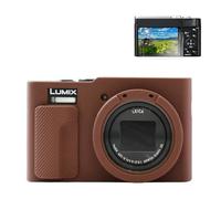 Rieibi TZ99 Camera case, Soft Camera Silicone Protective Case for Panasonic Lumix DC-TZ99, Accessories With 2 PCS Screen Protector, Lightweight - Coffee