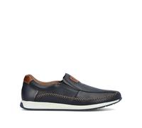 Rieker 11962 mens super soft navy blue leather summer slip on shoes