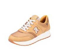 Rieker 40801-68 Ladies Butterscotch Leather & Textile Lace Up Trainers