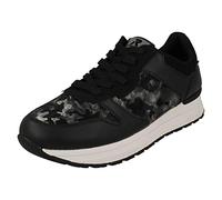 Rieker 40804-00 Ladies Black Leather & Textile Lace Up Trainers