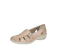 Rieker 41385 Doris Medium Fronted Wedge Heel Loafers (Cliff/Beige Multi, UK Footwear Size System, Adult, Women, Numeric, Medium, 7.5)
