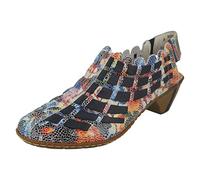 Rieker 43753 Mirjam Multi Colour Leather Laser Cut Dressy Heels (Multi, UK Footwear Size System, Adult, Women, Numeric, Medium, 7)