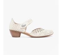 Rieker 43753 Womens Coated Leather Touch Fasten Comfort Casual Beige Shoes