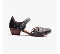 Rieker 43753 Womens Coated Leather Touch Fasten Lightweight Casual Blue Shoes
