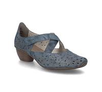 Rieker 43773-12 Denim Leather Womens Comfort Slip On Shoes