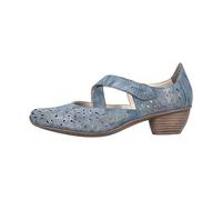 Rieker 43773-12 Denim Leather Womens Comfort Slip On Shoes