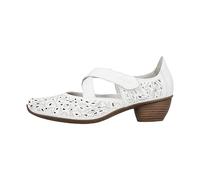 Rieker 43773-80 White Leather Womens Comfort Slip On Shoes
