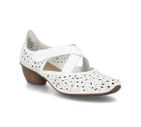 Rieker 43773-80 WHITE LEATHER Womens Comfort Slip On Shoes in a Plain Leather in Size 42