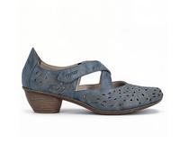 Rieker 43773 Womens Leather Touch Fasten Breathable Blue Mary Jane Shoes