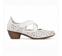 Rieker 43773-80 WHITE LEATHER Womens Comfort Slip On Shoes in a Plain Leather in Size 42