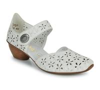 Rieker 43786 Womens Off White Leather A Strap Heeled Court