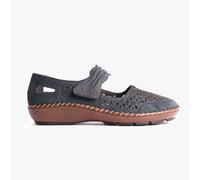 Rieker 44896 Womens Leather Touch Fasten Breathable Casual Blue Mary Jane Shoes