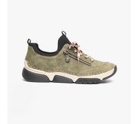 Rieker 45973 Womens Elasticated Side Panel Casual Lace-Up Trainers-Green