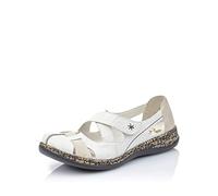 Rieker 46367, Women's Sandals Ballet Flats, Weiß (weiss/grey / 80), 6 UK (39 EU)