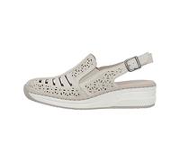 Rieker 48763-60 Off White Leather Womens Comfort Slip On Shoes in a Plain Leather in Size 39