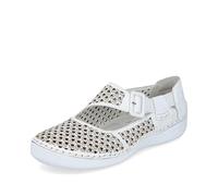 Rieker Women's 52565 Ballet Flat, White, 3.5 UK