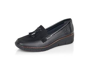 Rieker 53771-00 BOCCILOAFO Black Leather Womens Comfort Slip On Shoes 37
