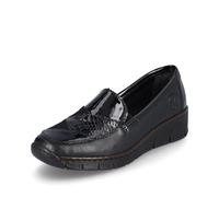 Rieker 53785 Doris Wedge Heel Leather Slip on Shoes