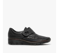 Rieker 537C0 Womens Comfort Casual Touch Fasten Shoes-Black