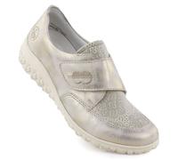 Rieker 59552-62 comfortable women's shoes with Velcro, beige and gold