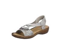Rieker 60880 Ladies Metallic Elasticated Sandals Silver