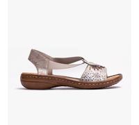 Rieker Ladies Sandals 60880-90 - Metallic Synthetic - UK Size 7.5 - EU Size 41 - US Size 9.5