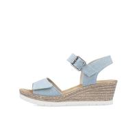 Rieker 61960 medium wedge heel sandals (Sky Blue, UK Footwear Size System, Adult, Women, Numeric, Medium, 3.5)