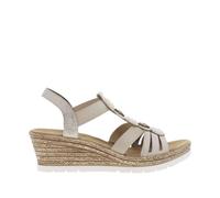 Rieker 619B2-60 Light Gold Womens Wedge Sandals