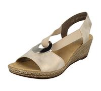 Rieker 624H6-60 Ladies Beige Pull On Sandals