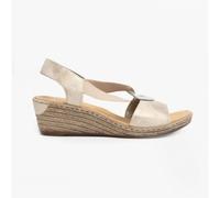 Rieker 624H6-60 Ladies Beige Pull On Sandals