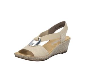 Rieker 624H6 Namur navy wedge heel cushioned insole sling back sandals