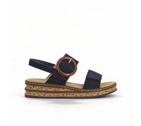 Rieker 62950-14 Womens Ankle Strap Sandals Blue Textile - Size UK 7.5