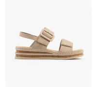 Rieker Women's Wedge Heel Adjustable Straps Sandal (Beige, UK Footwear Size System, Adult, Women, Numeric, Medium, 6)