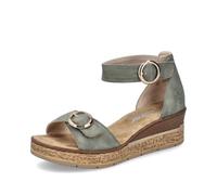 Rieker 63780-52 Women's Cork Sole Wedge Buckle Sandals Sandals (Green, UK 6)