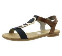 Rieker 64278-16, Women's Open toe Sandal, Blue (Navy/Tan), 6 UK (39 EU)