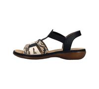 Rieker 65918-92 Black Taupe Womens Comfortable Sandals