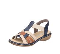 Rieker 65918 Elasticated Strappy Full Sandal (Green, UK Footwear Size System, Adult, Women, Numeric, Medium, 5)