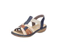 Rieker 65918 Ladies Multi Elasticated Sandals Blue