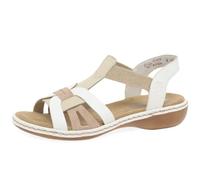 Rieker 65918 White multi with elastic straps walking sandals (White, UK Footwear Size System, Adult, Women, Numeric, Medium, 8)
