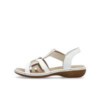 Rieker 65918 White multi with elastic straps walking sandals (White, UK Footwear Size System, Adult, Women, Numeric, Medium, 7.5)