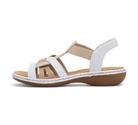 Rieker 65918 White multi with elastic straps walking sandals (White, UK Footwear Size System, Adult, Women, Numeric, Medium, 7.5)
