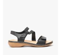 Rieker 659c7-00 Womens Sandals Black Leather - Size UK 3.5
