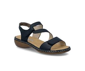 Rieker 659C7-16 Navy Leather Womens Comfortable Sandals